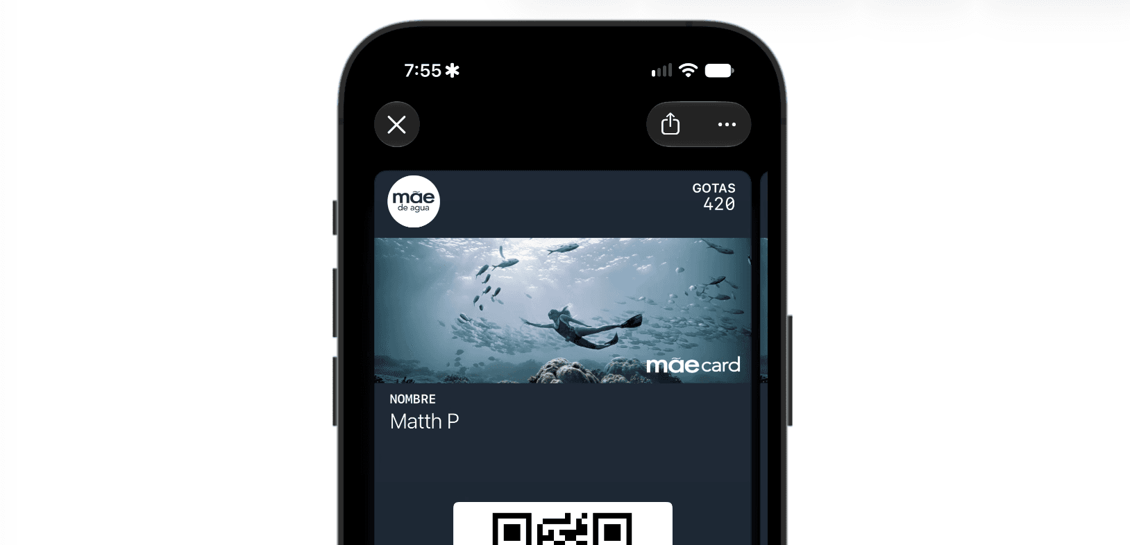Mae de Agua Apple Wallet pass